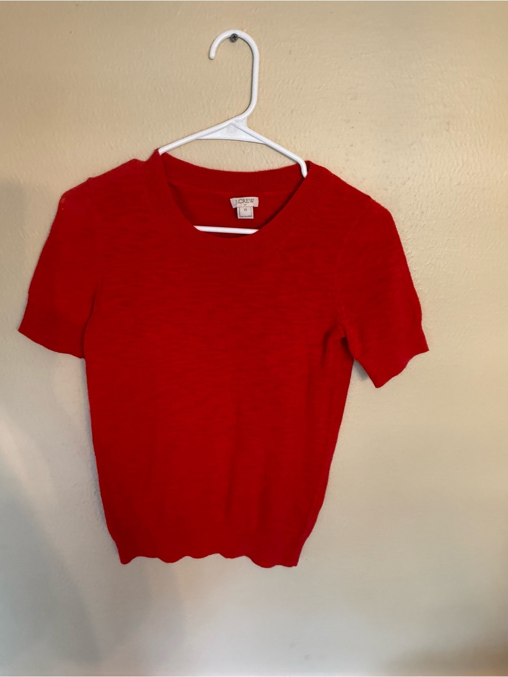 J. Crew Short Sleeve Red Knit Tee womens xs